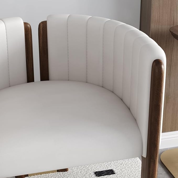 homary Velvet Fluted Accent Chair for Living Room with Wood Frame, High Resilience Foam, Elegant Modern Armchair (White)