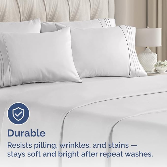 Queen Pillow Cases Set of 10 - Ultra Soft Hotel Quality Pillowcase Covers - Comfy, Cozy & Wrinkle Free - Shrink, Stain & Fade Resistant - Machine Washable Pillow Protectors - 10 Pcs Set - French Grey