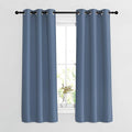 NICETOWN Blackout Curtains & Drapes 63 inch Long - Grommet Window Treatment Energy Saving Thermal Insulated Room Darkening for Living Room (Stone Blue, 1 Pair, W37 x L63)