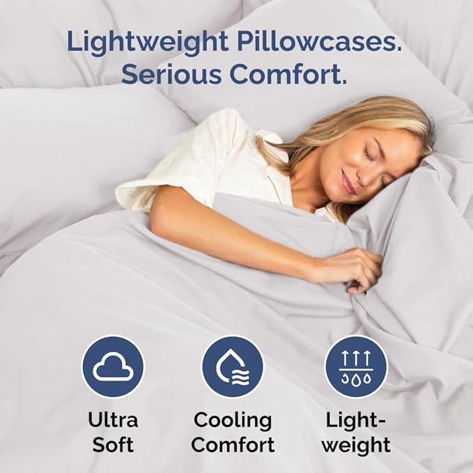 Queen Pillow Cases Set of 8 - Ultra Soft Hotel Quality Pillowcase Covers - Comfy, Cozy & Wrinkle Free - Shrink, Stain & Fade Resistant - Machine Washable Pillow Protectors - 8 Piece Set - French Grey