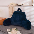 Holawakaka Large Reading Pillow for Sitting up in Bed Sofa Kids Teens, Backrest Pillow with Arms for Boys Girls Women Petites, Back Support Cushion for Couch Floor Nursery Playroom (Navy)