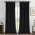Joydeco Black 100% Blackout Curtains 72 Inch 2 Panels, Luxury Thermal Insulated Black Velvet Curtains for Bedroom Living Room, Soundproof Blackout Window Drapes, Grommet Top (52W x 72L)