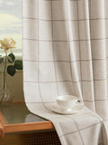 Plaid Pinch Pleated Curtains - Modern Luxury Linen Buffalo Blackout Drapes, Thermal Insulated Double Layer Window Panels for Living Room Bedroom, 120 Inches Long Brown 2 Panels Set