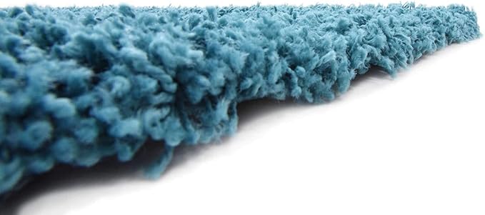Unique Loom Solid Shag Collection Area Rug (8' Square, Deep Aqua Blue)