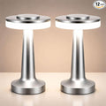 VIHOSE Cordless Table Lamps LED Portable Rechargeable Table Lamp with Touch Sensor 3 Color Dimming up to 15 Hours Battery Desk Light for Restaurant Nursery Living Room(Silver,12 Pcs)