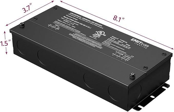 EMITEVER Dimmable Led Driver, 2 Packs 100W AC 110V-277V to DC 24V Transformer, 5-in-1 Dimming: ELV/MLV/TRIAC / 0-10V / 1-10V / 10V PWM/Potentiometer, Waterproof IP67 and UL Listed
