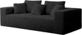 3-Seater Deep-Seat Corduroy Lounge Sleeper Sofa - No Assembly, Frameless Foam Cloud Couch for Living Room, Bedroom, Apartment, Dorm, Office