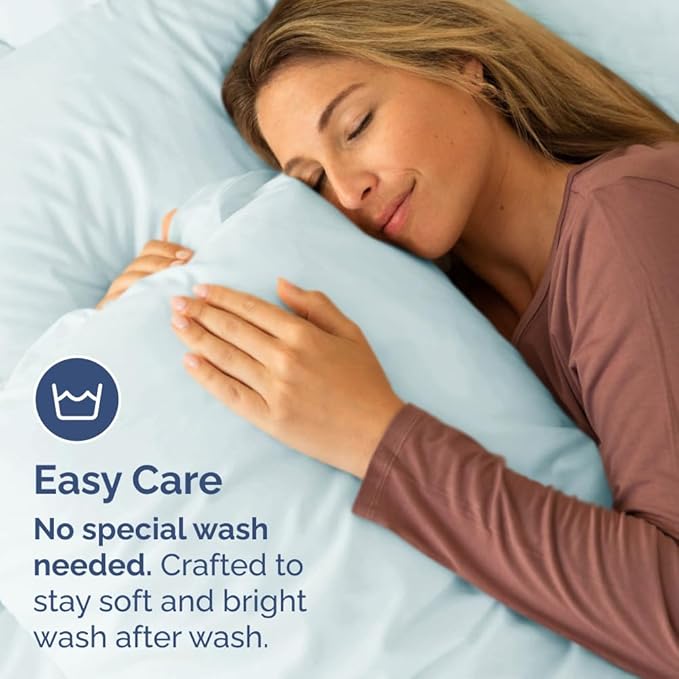 King Pillow Cases Set of 6 - Ultra Soft Hotel Quality Pillowcase Covers - Comfy & Wrinkle Free - Shrink, Stain & Fade Resistant - Easy-Care, Machine Washable Pillow Protectors - 6 Piece Set - Ice Blue
