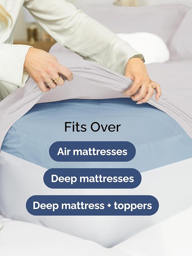 Extra Deep Twin XL Sheet Set - 4 Piece Breathable and Cooling Sheets - Hotel Luxury Bed Sheets Set - Easy Fit - Soft, Wrinkle Free and Comfy Sheets Set - French Grey Sheet Set with Extra Deep Pockets