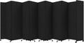 Versare Room Divider 360 Portable Wall Partition | Folding Panels | Large Freestanding Divider | Locking Wheels | Temporary Room Separator | 25' x 7'6'', Black