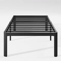 Hunlostten 18in Heavy Duty Twin Bed Frame No Box Spring Needed, Metal Platform Bed Frame Twin with Round Corners, Easy Assembly, Noise Free, Black