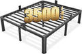 FUIOBYVV Queen Bed Frame with Round Corner Edge Legs 16 inch High 3500 lbs Heavy Duty Metal Platform Bed Frame Queen Size No Box Spring Needed/Non-Slip/Steel Slat Support/Noise Free