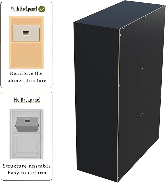 OSCHF 6-Cube Storage Shelf Bookcase - Wooden 3-Tier Floor Standing Open Bookshelf for Home and Office, Display Cabinet, Black