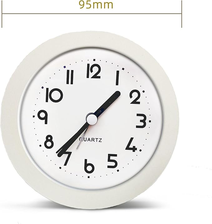 Alarm Clock with Backlight, 4 Inches White Desk Clock (White)