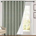 PrinceDeco Blackout Curtains for Bedroom Energy-Efficient Temperature Regulators Curtains for Sliding Glass Doors Anti Rust Sliding Glass Door Curtain for Living Room,100 X L84 Inch,Green Bay