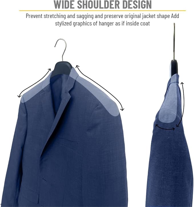 All Hung Up Hangers Plastic Coat Hangers, Clothes Hangers (Navy Blue, 36pk)