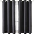 ChrisDowa Grommet Blackout Curtains for Bedroom and Living Room - 2 Panels Set Thermal Insulated Room Darkening Curtains (Dark Grey, 42 x 63 Inch)