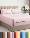 Extra Deep Twin Sheet Set - 4 Piece Breathable and Cooling Sheets - Hotel Luxury Bed Sheets Set - Easy Fit - Soft, Wrinkle Free and Comfy Sheets Set - Lavender Pink Sheet Set with Extra Deep Pockets