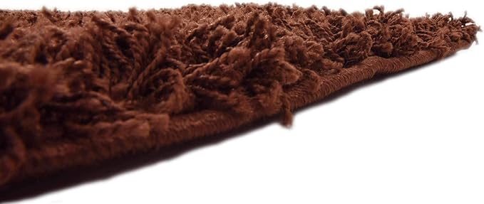 Unique Loom Solid Shag Collection Area Rug (8' Square, Chocolate Brown)