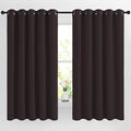 NICETOWN Blackout Curtain Panels 66 inches - Light Reducing Thermal Insulated Solid Grommet Blackout Curtains/Panels/Drapes for Living Room (Set of 2, 66 inches by 66 Inch, Toffee Brown)