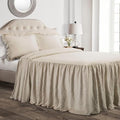 Lush Decor Ruffle Skirt Bedspread Set - 3-Piece Luxurious Farmhouse Bedding - Elegant Ruffle Detail - Timeless Style - Soft Lightweight Sheets - Queen, Neutral