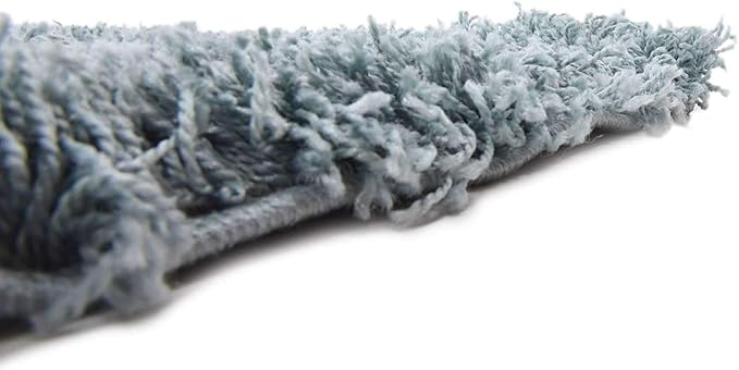 Unique Loom Solid Shag Collection Area Rug (8' Square, Light Slate Blue)