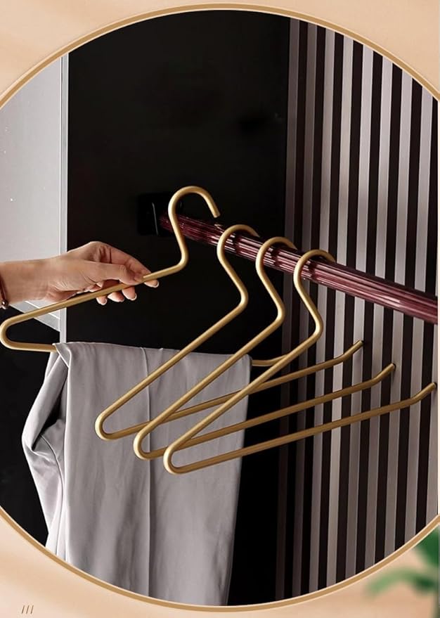 Premium Matte Gold Aluminum Pants Hanger 10 Pack, 13.7” Extra Smooth & Durable Metal Shirt Dress Hanger,Aluminum Alloy Hanger,Clothing Support,Clothing Hang