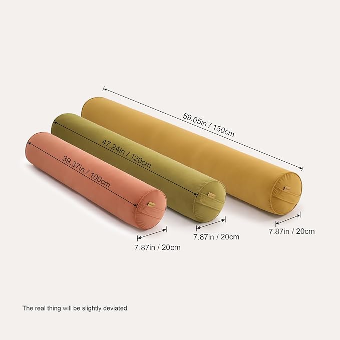 Cuddle Pillow – Body Pillow for Adults, Long Bolster Pillow for Bed, Soft & Supportive for Restful Sleep,47.24 x 7.87 Inches,Amber Orange