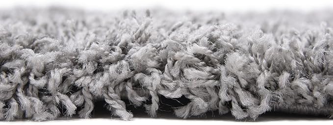 Unique Loom Solid Shag Collection Area Rug (4' 1" x 6' 1" Rectangle, Cloud Gray)