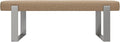 VANT Upholstered Bed Bench - Faux Merino Wool Camel - Brushed Nickel - Contemporary Modern, Bedroom Bench Seat, Hallway, or Entryway