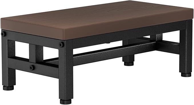 Y&M One Step Stool for Adults Kids, Adjustable Non-Slip Foot Stool with Sturdy Metal Frame, Bed Step for High Beds, Portable Step for Kitchen, Bathroom, Bedroom, Living Room – Coffee