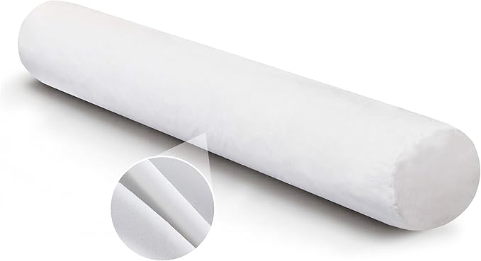 SyMax 7.8"x76" Body Pillow for King Bed, Memory Foam Bolster w/Removable Velvet Cover, Headboard Gap Filler Pillow, White