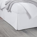 Luxury Pleated Bed Skirt, 14 Inch Tailored Drop Bed Skirt, Soft Double Brushed Premium Microfiber Bed Skirt, Easy Fit Bed Skirt, Fade & Wrinkle Resistant, Box Pleated King Size Bedskirts - White