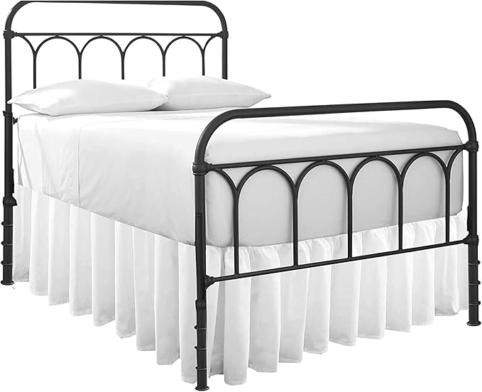 Ruffled Bed Skirt with Split Corners-Dust Ruffle - 21" Drop 100% Microfiber Soft,Sheen & Luxurious Look - Bed Skirts (White -Queen)