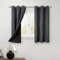 BGment Short 100% Blackout Curtains for Bedroom, Thermal Insulated Energy Efficiency Noise Reducing Grommet Curtains 54 Inch Length with Liner for Small Window 2 Panels Each 42 Inch Wide, Dark Grey