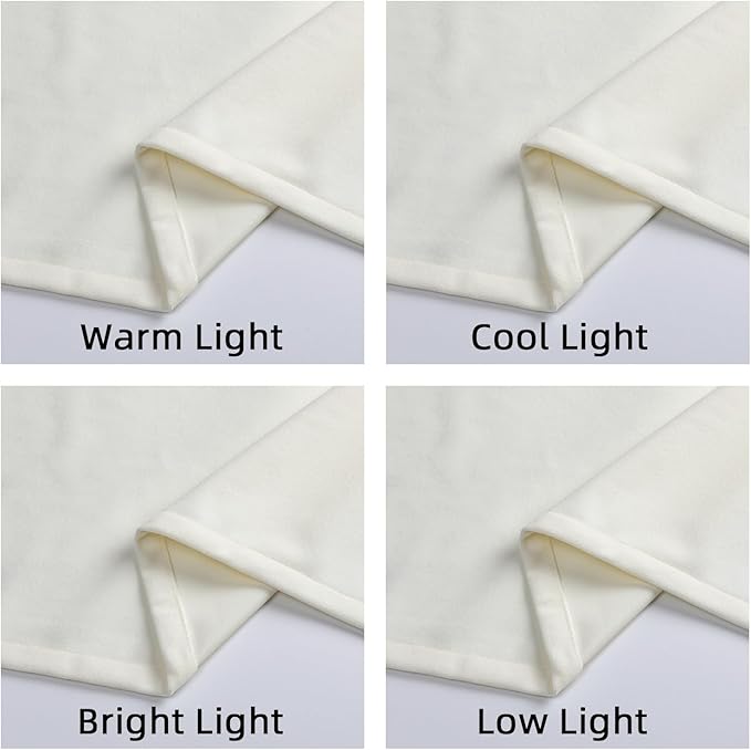 Joydeco Customized Velvet Curtains for Bedroom and Living Room, Heavy Duty Luxury Thermal Insulated White Velvet Curtains Rod Pocket 1 Panel, Custom Size