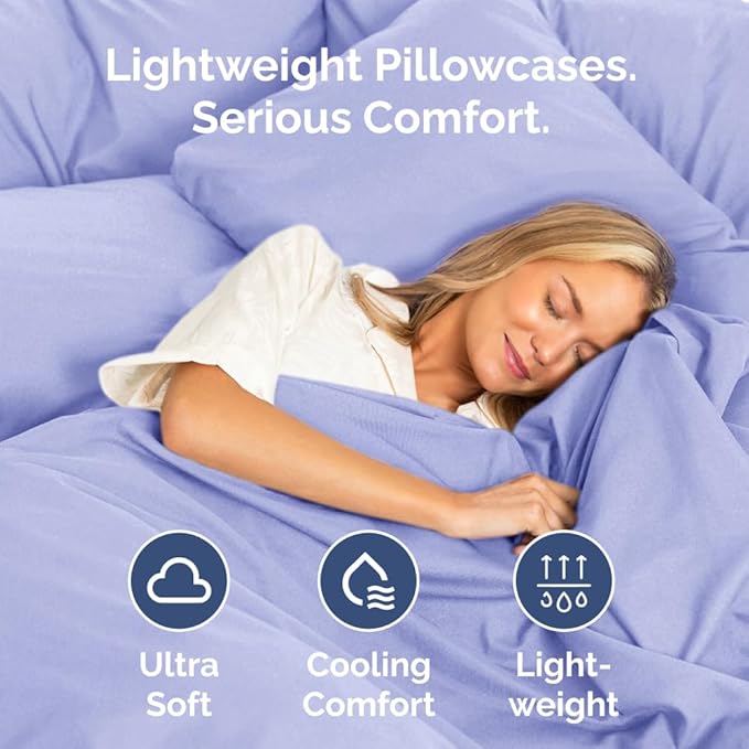 King Pillow Cases Set of 4 - Ultra Soft Hotel Quality Pillowcase Covers - Comfy, Cozy & Wrinkle Free - Shrinkage, Stain and Fade Resistant - Machine Washable Pillow Protectors - 4 Piece Set - Lavender
