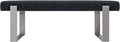 VANT Upholstered Bed Bench - Weave Blue Denim - Brushed Nickel - Contemporary Modern, Bedroom Bench Seat, Hallway, or Entryway