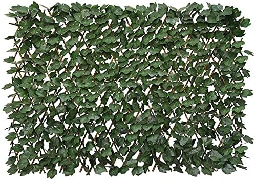 BYBAG Expandable Faux Ivy Fence Privacy Screen for Patio Outdoor Balcony Bedroom Decor,Artificial Dark Green Maple Leaves Wall Decoration Fencing Panel(Single Sided Leaves)