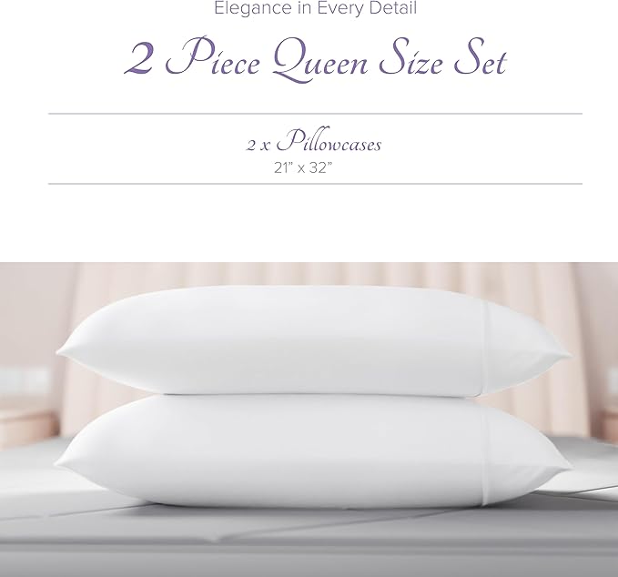 Carressa Linen 100% Egyptian Cotton Pillow Cases Queen Size Set of 2 - Luxury 600 Thread Count Teal Standard/Queen Size Pillowcases, Silky Soft, Cooling Sateen Weave Hotel Quality Bed Pillow Cover