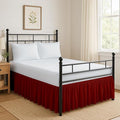 Ruffled Bed Skirt Split Corners with Platform, Tailored Fit Hotel Quality Wrinkle Free Ultra-Soft Microfiber Dust Ruffle, Upto 12 Inch Drop, Twin XL, Burgundy
