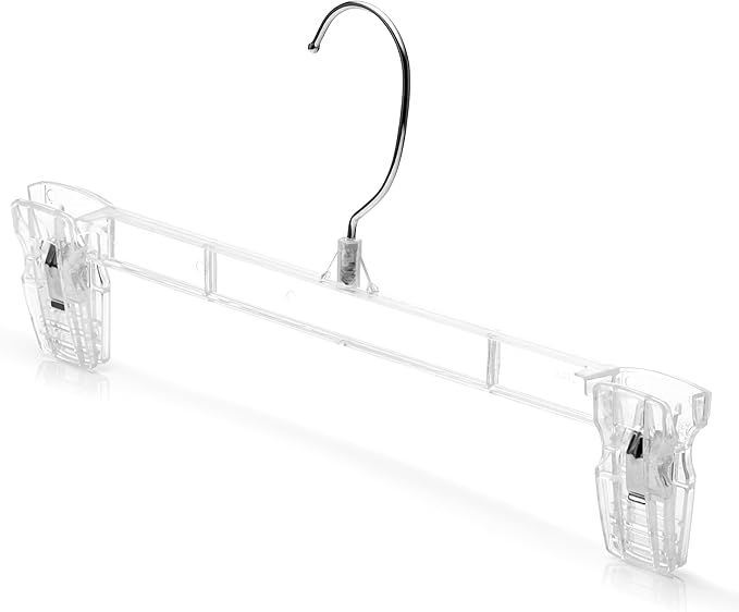 DEILSY™ Pants Hangers with Clips – Space Saving Pants Hangers - Stylish Jeans Hangers for Closet Organization - Durable Hangers for Pants, Skirts, Jeans, Shorts, Trousers - 30 Pack