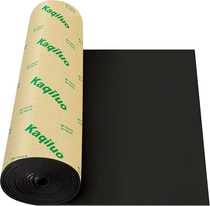 Self-Adhesive Sound Insulation Acoustic Foam,73.2sqft x 0.4in Thick,50+kg/m³ ,Sound Proof Padding,Fire,Water Resistant ,Thermal Insulation,Cold Proof Acoustic Treatment Foam