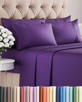 King 6 Piece Sheet Set - Cooling, Comfy & Breathable - Hotel Luxury Bedding, Includes Fitted Sheet for Women, Men, Kids and Teens - 1 Flat, 1 Fitted Sheet, 4 Pillowcases with Deep Pockets - Purple