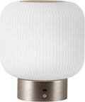 Aisilan Portable Opal Glass Lantern Table Lamp with Touch Control, 3W 3CCT Rechargeable Dimmable Motion Sensor Table Lamp for Headboard, Bookshelf, Corner