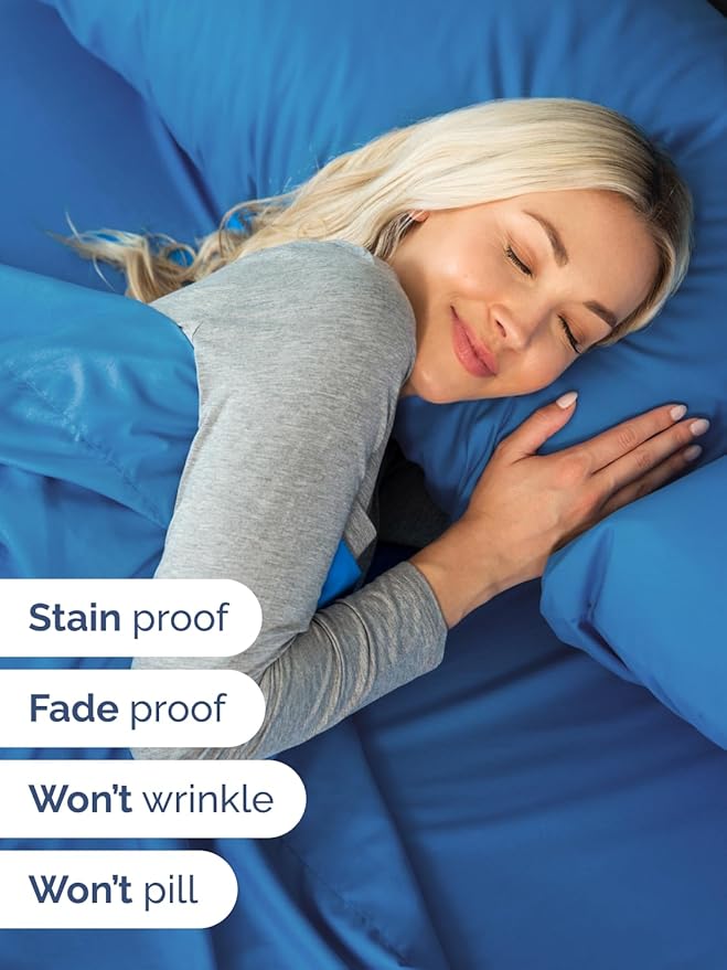 Extra Deep Twin XL Sheet Set - 4 Piece Breathable and Cooling Sheets - Hotel Luxury Bed Sheets Set - Easy Fit - Soft, Wrinkle Free and Comfy Sheets Set - Royal Blue Sheet Set with Extra Deep Pockets