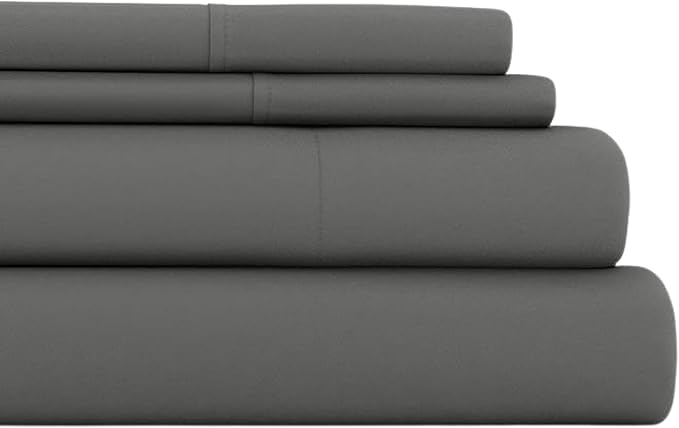 Linen Market Bed Sheets for Twin Size Bed (Gray) - Sleep Better Than Ever with These Soft and Cooling Twin Sheets - Deep Pocket Fits 16" Thick Beds - 3 Piece Twin Sheet Set