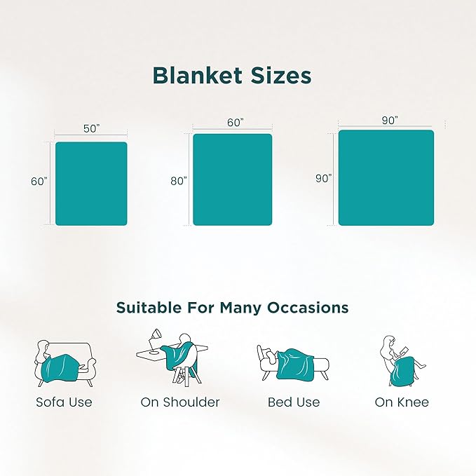Sophia & William Throw Blanket for Couch Sofa(50x60 Inches) - Faux Fur Throw Soft Cozy, Gifts for Women, Teal