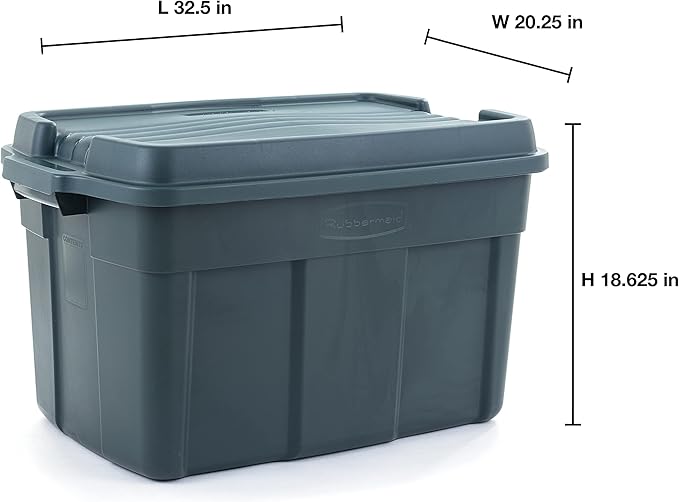 Rubbermaid 3 Pack High Top Storage Containers for Garage and Home Use, 37 Gallon