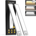 10inch Under Cabinet Lighting with 3 Color Temps, 2 Pack Rechargeable Motion Sensor Light Indoor, 5 Levels Dimmable Magnetic Closet Lights, Wireless Under Counter Lights for Kitchen, Stairs